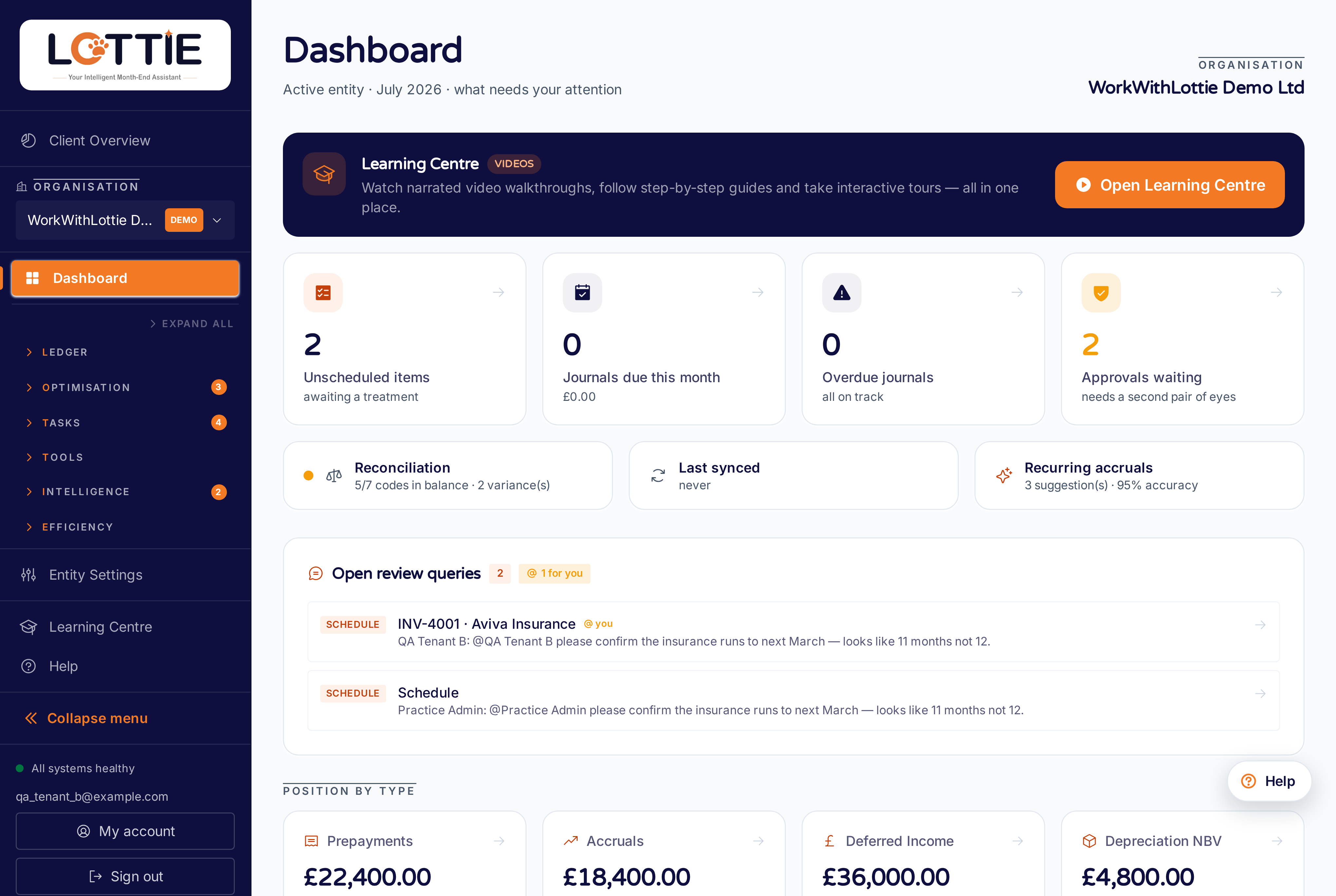 Open a Xero organisation
